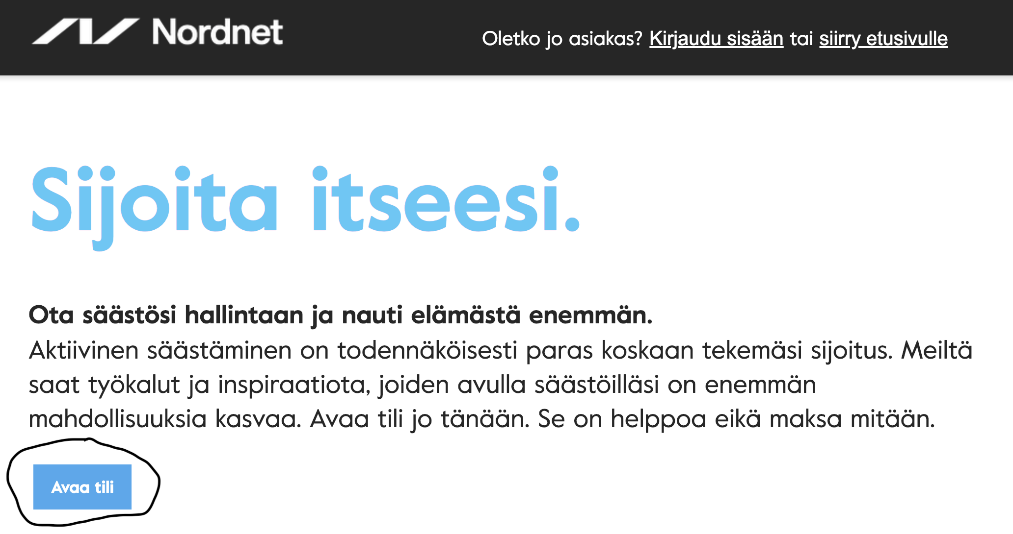Sijoittamisen aloittaminen Nordnetissä
